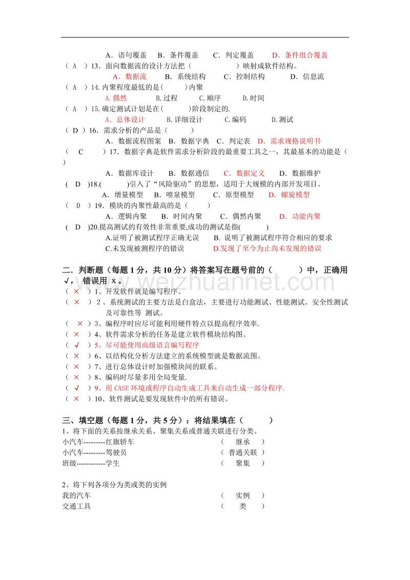 厦门理工软件工程复习试题及答案.doc_第2页