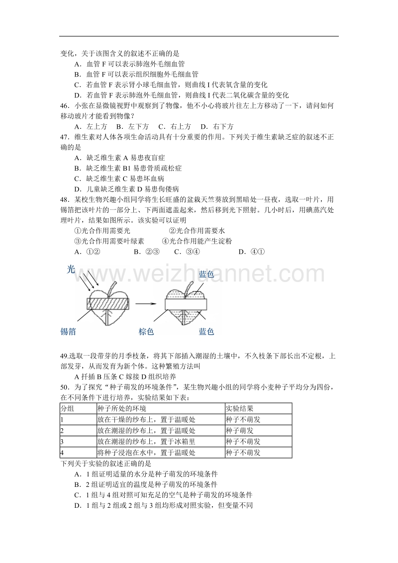 2013年初中学业水平考试生物试题(山东省济南市).doc_第3页