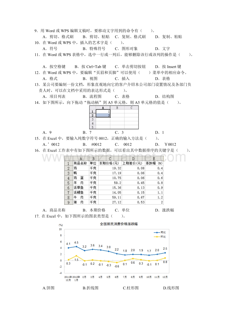 广西壮族自治区普通高中学业水平考试试卷信息技术(样卷).doc_第2页