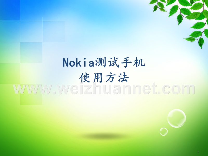 nokia测试手机使用方法.ppt_第1页