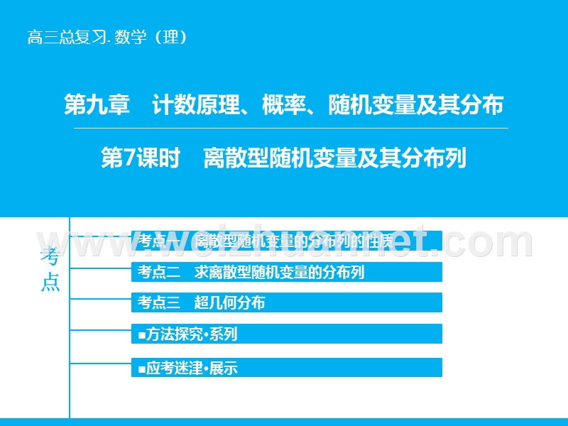 9.7-离散型随机变量及其分布列-高考领航2016年高考理数大一轮复习学案(人教版).ppt_第1页