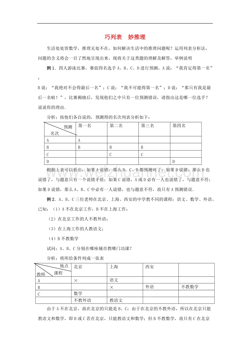 2017年八年级八年级数学上册5.2为什么要证明巧列表，妙推理素材（新版）青岛版.doc_第1页