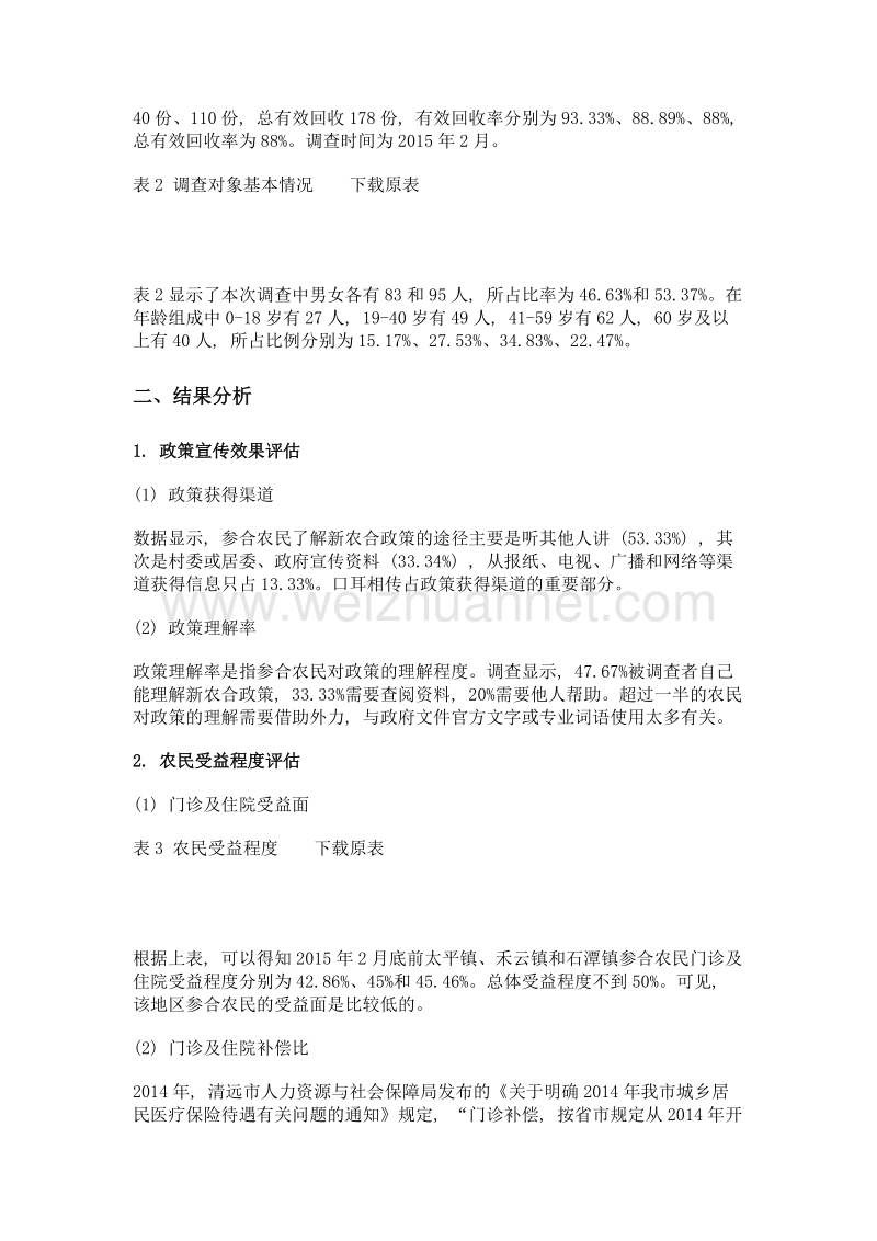 基于参合农民角度的新型农村合作医疗绩效评估.doc_第3页