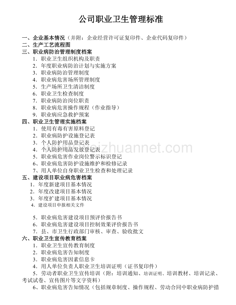 公司职业卫生管理标准1.doc_第1页