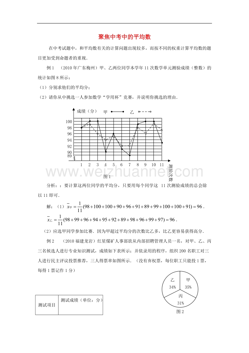 【精品课堂】2017年七年级数学下册6.1平均数、中位数、众数中的平均数素材（新版）湘教版.doc_第1页