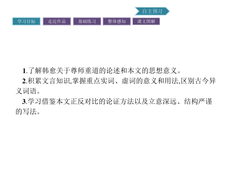 【南方新课堂 金牌学案】2017年春高中语文粤教版必修4课件：4.17 师说.ppt_第2页