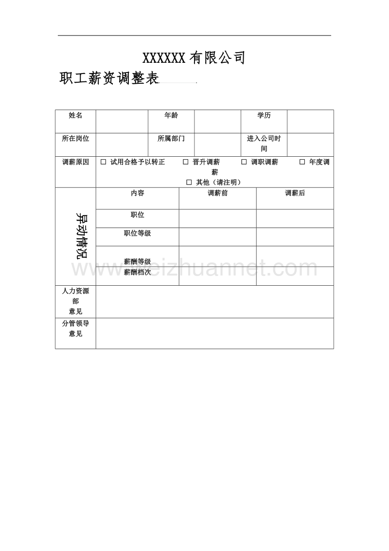 员工薪资调整表.docx_第1页