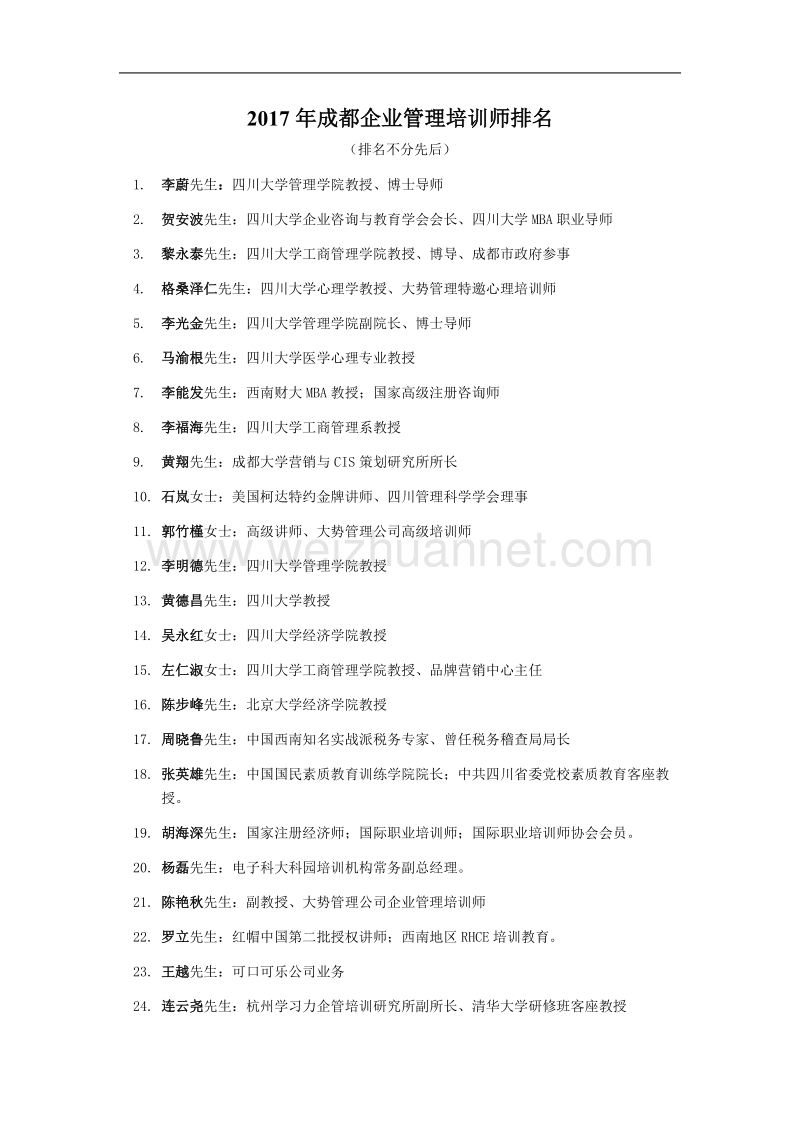 2017年成都企业管理培训师排名.doc_第1页