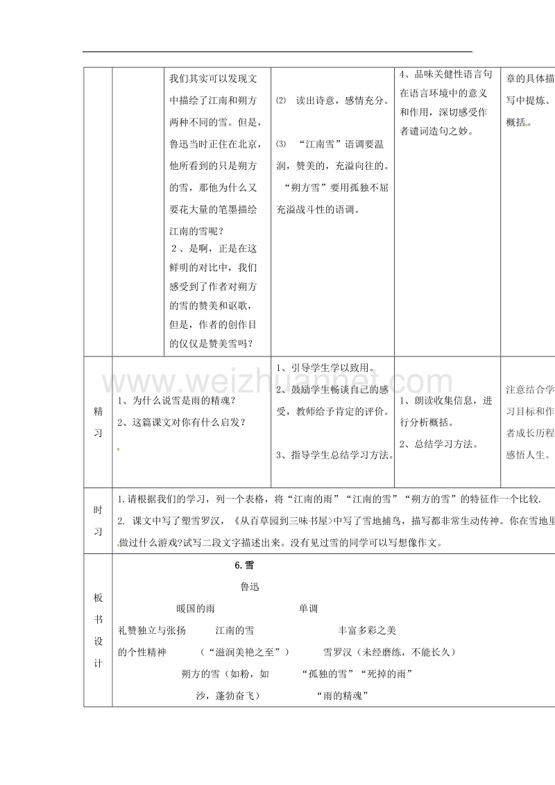 吉林省通化市2017年八年级语文下册第二单元6雪导学案1无答案新版新人教版.doc_第3页