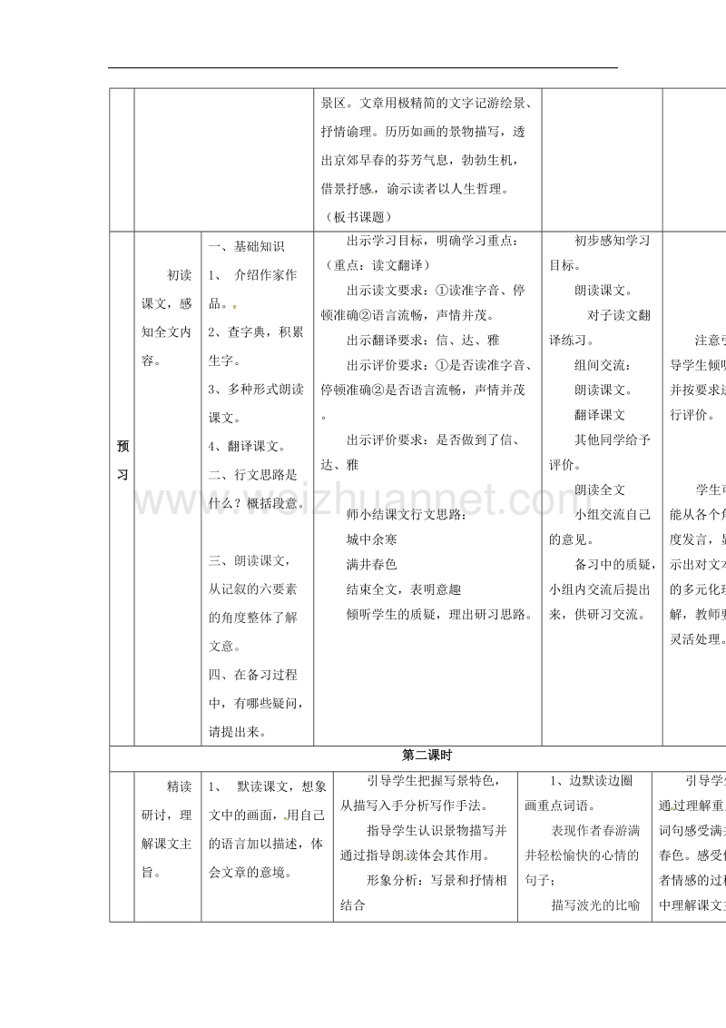 吉林省通化市2017年八年级语文下册第六单元29满井游记导学案无答案新版新人教版.doc_第2页