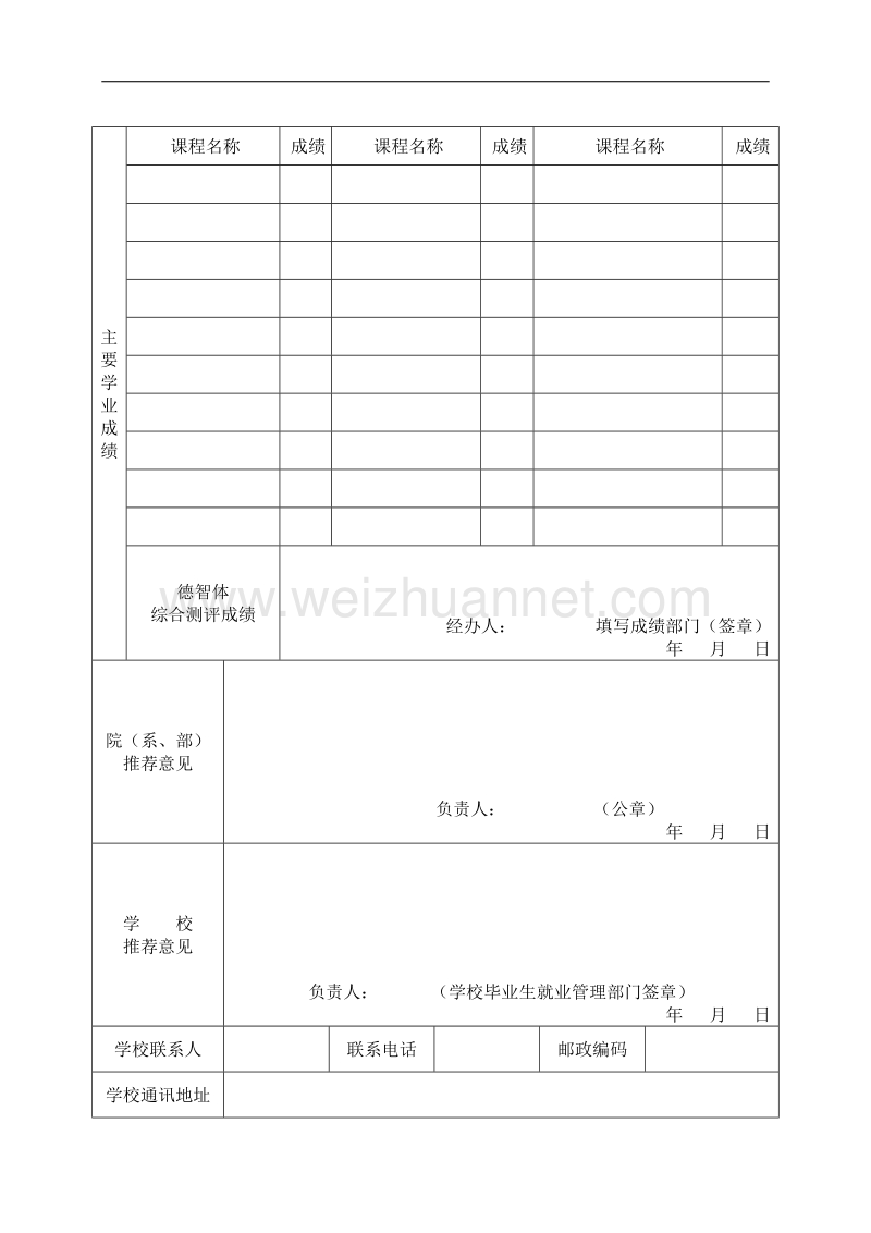 云南省大中专毕业生就业推荐表.doc_第3页