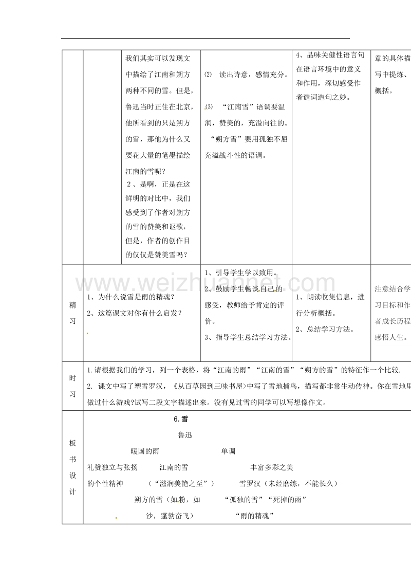 吉林省通化市2017年八年级语文下册第二单元6雪导学案2无答案新版新人教版.doc_第3页