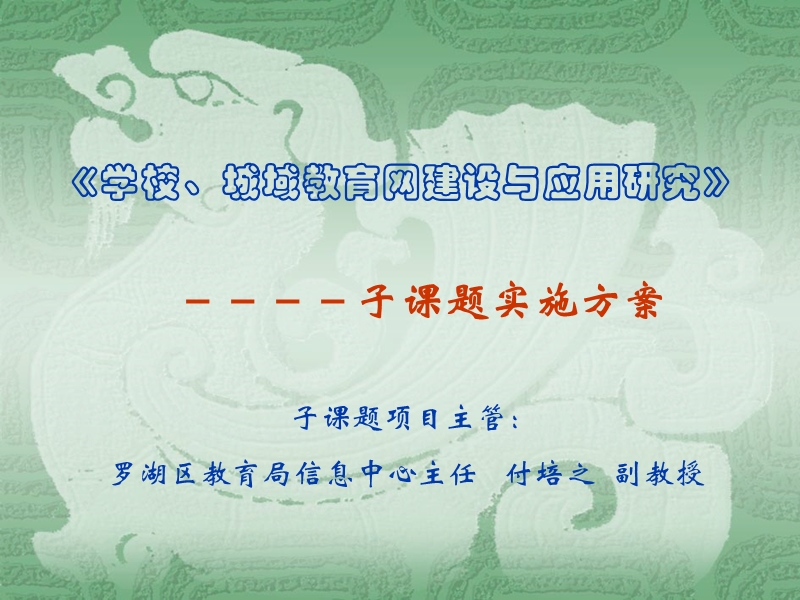 《校园网、城域教育网开发与应用研究》实施方案.ppt_第1页