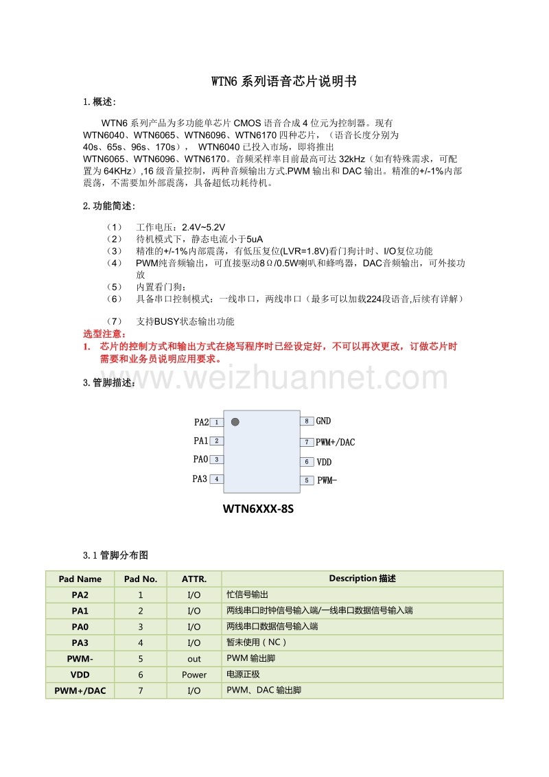 wtn6系列语音芯片说明书.docx_第1页