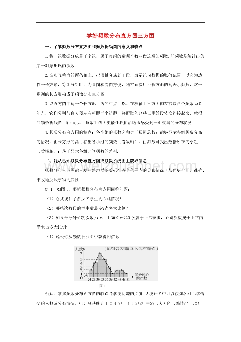 2017学年八年级数学下册5.2频数直方图学好频数分布直方图三方面素材（新版）湘教版.doc_第1页