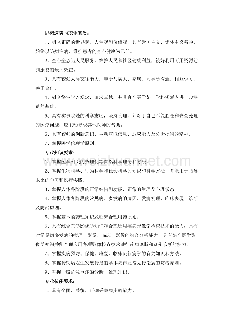 医学影像学专业培养方案.doc_第2页