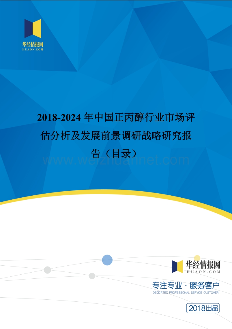 2018年度中国正丙醇现状分析及市场前景预测(目录).doc_第1页