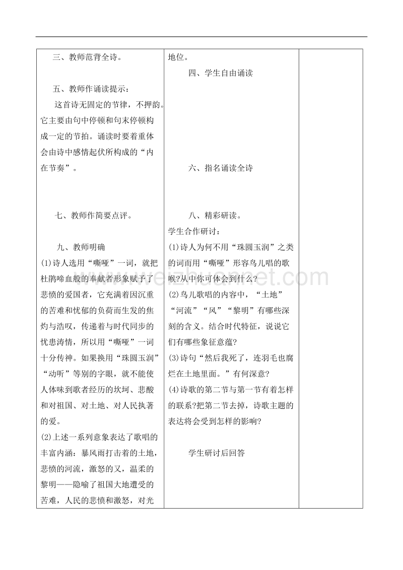 人教版九年级下语文表格式教案(学校).doc_第2页