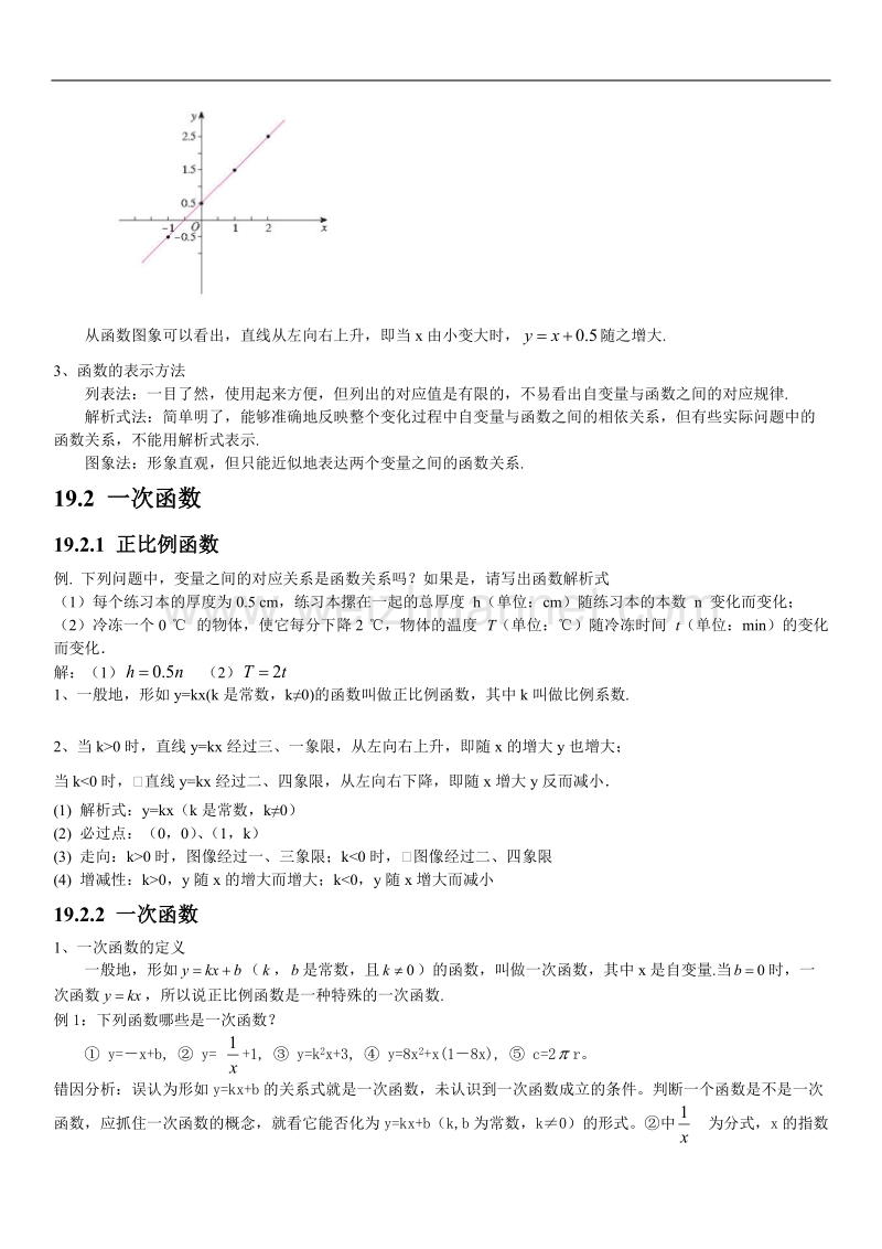 人教版初中数学第十九章一次函数知识点.docx_第3页