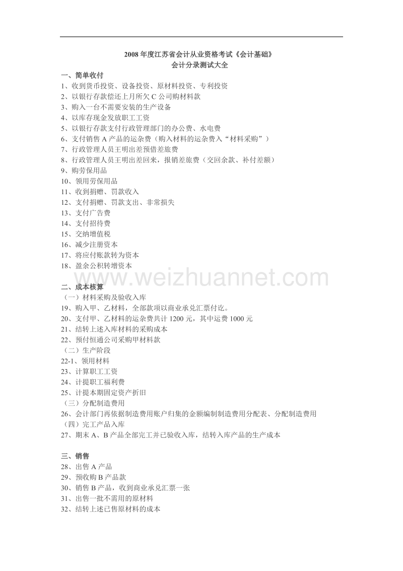 会计基础分录测试大全.doc_第1页