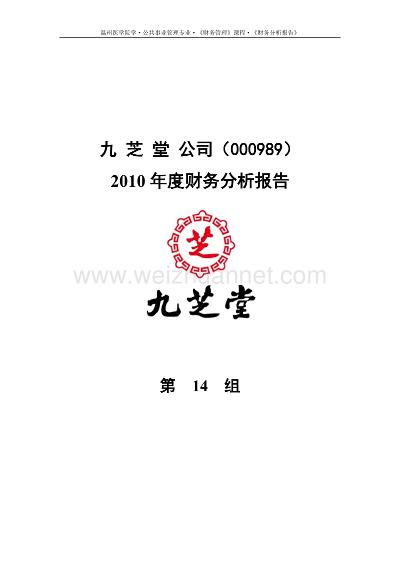 九芝堂10年财务报表分析.doc_第1页