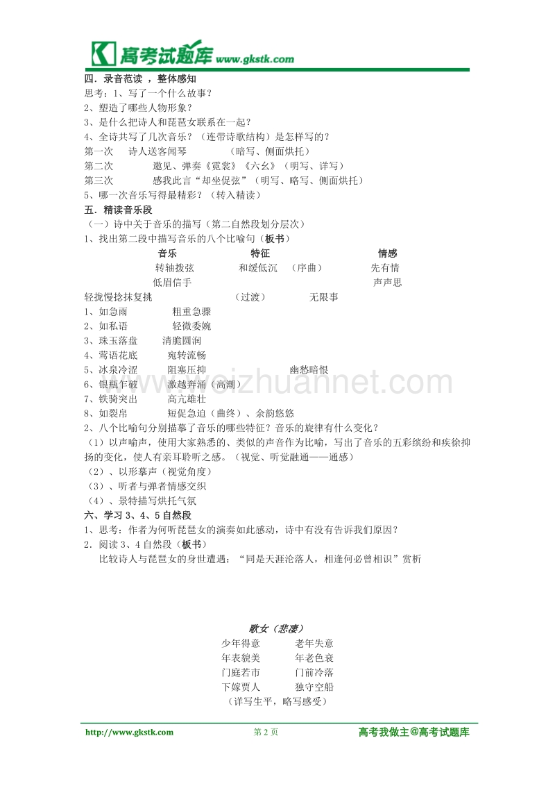 《琵琶行（并序）》学案1（语文版必修2）.doc_第2页