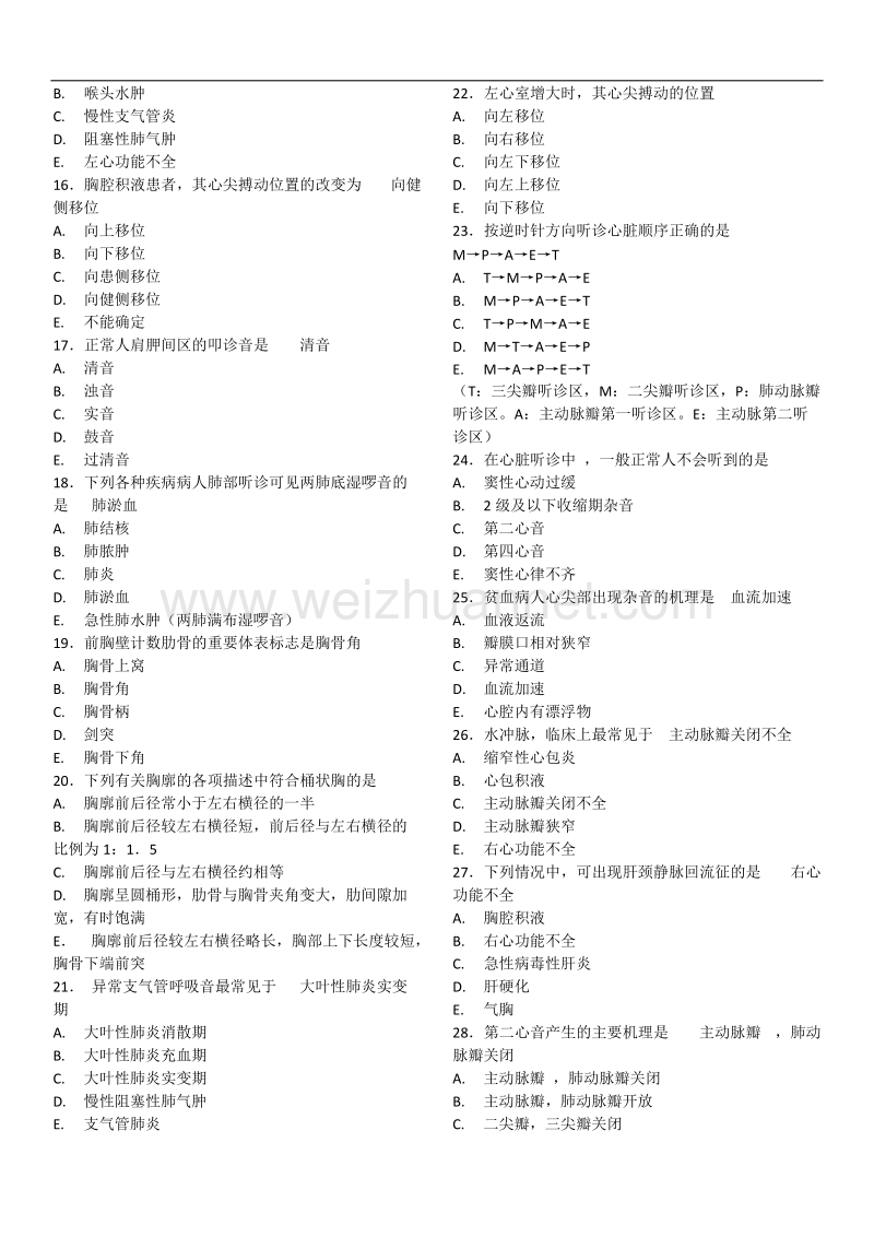 内科护理学-复习题库(按章节) - 副本.doc_第2页