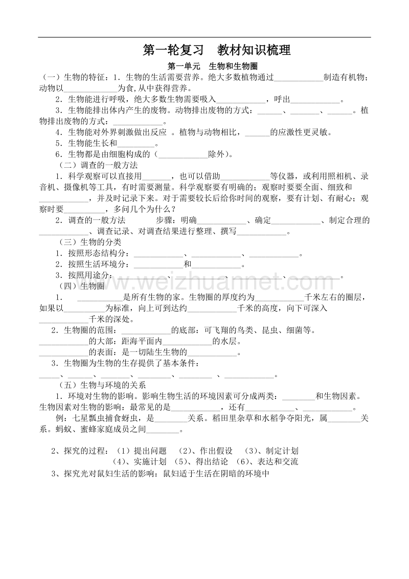 2016年初中学业水平考试生物考点精编.doc_第1页