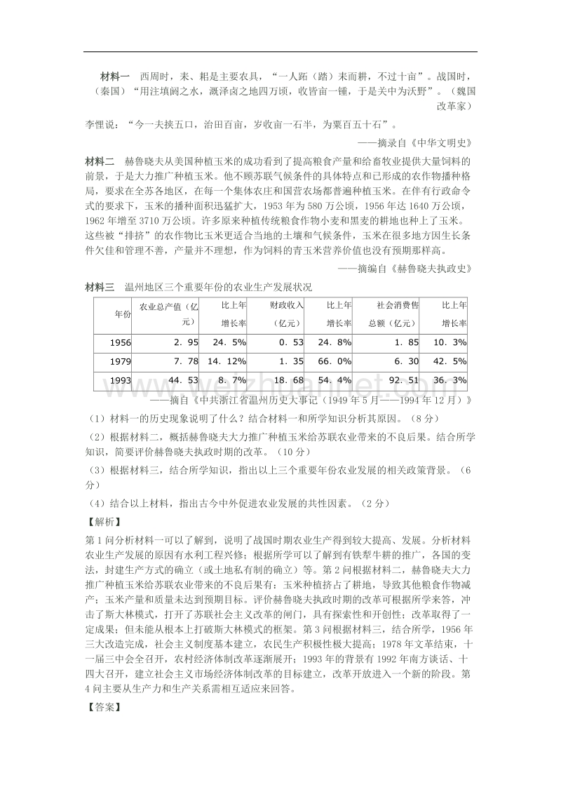 人教版  历史 必修二 主观题  一.doc_第2页