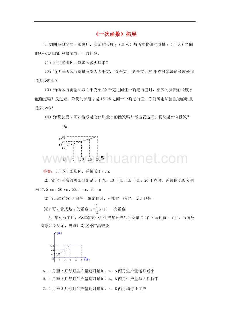 2017年八年级数学上册4《一次函数》拓展素材.doc_第1页