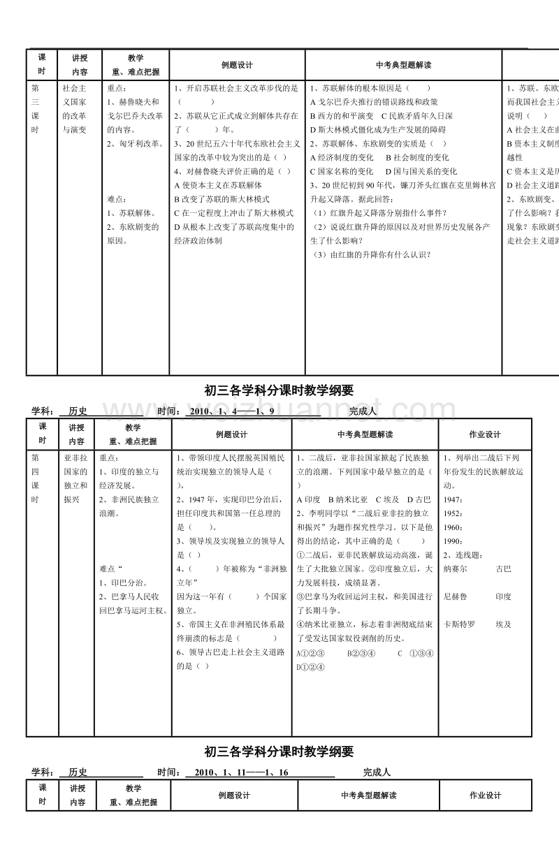 初三各学科分课时教学纲要.doc_第2页