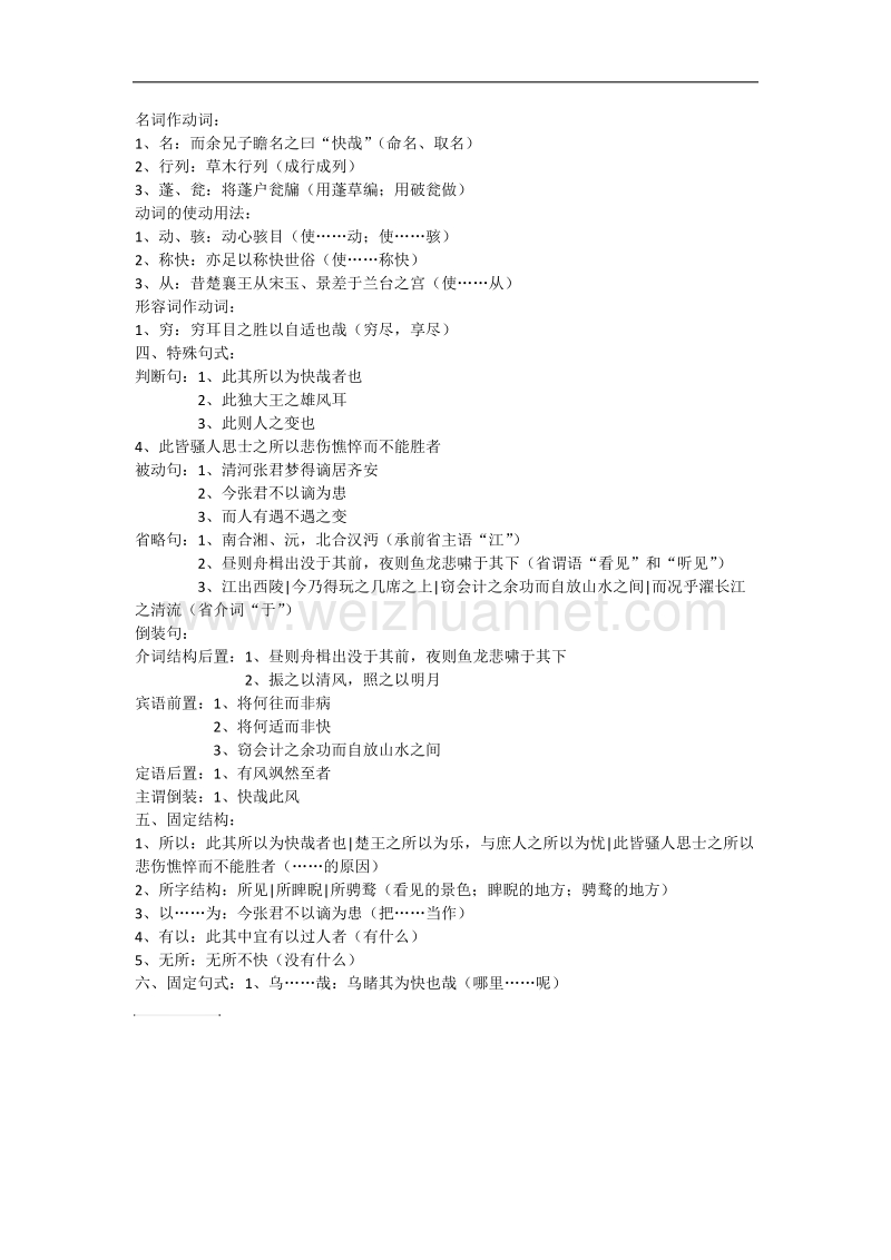 《黄州快哉亭记》文言知识整理.docx_第3页