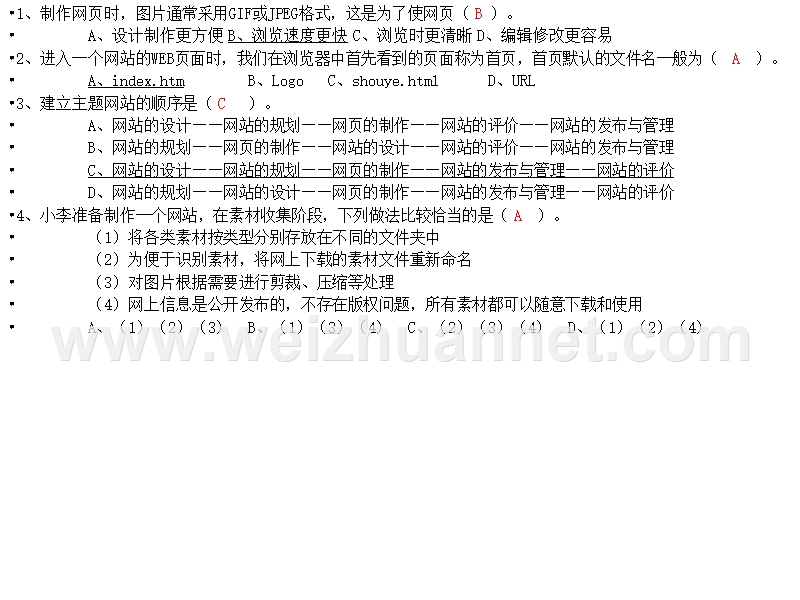 山东省高中学业水平考试网络技术应用第四章复习提纲+考试题目(2013年12月最新题库).ppt_第3页