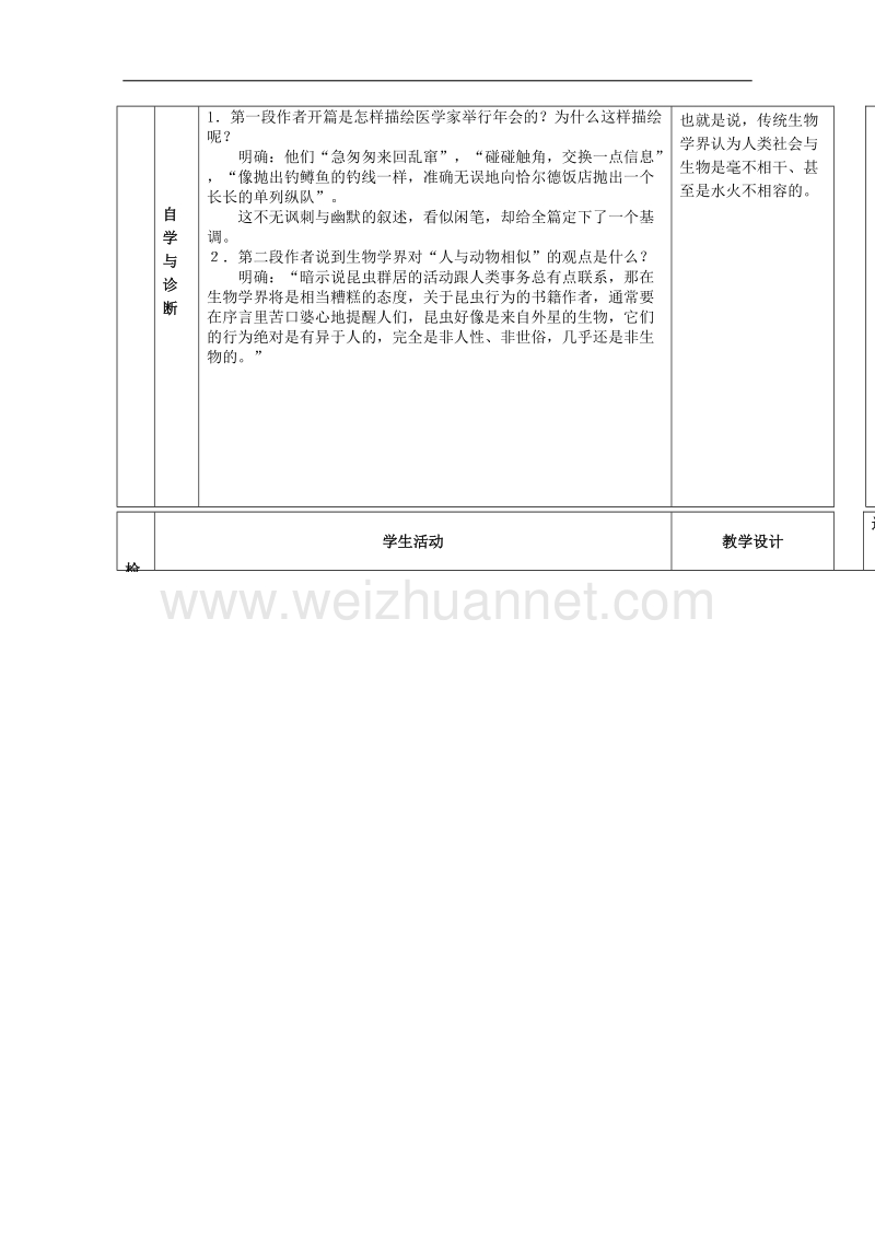 甘肃地区适用高中语文导学案：《作为生物的社会》2（新人教版必修5）.doc_第2页