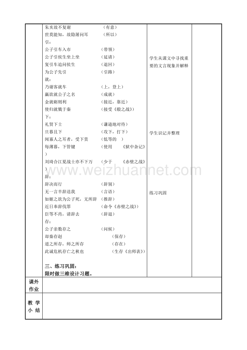 江苏省徐州市贾汪区建平中学语文（苏教版）选修《史记选读》：魏公子列传 复习1.doc_第3页