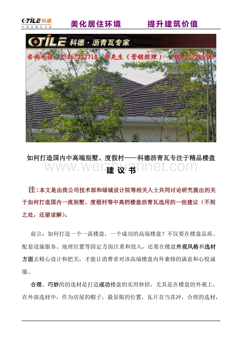 如何打造国内中高档别墅、度假村——精品楼盘建议方案.doc_第1页