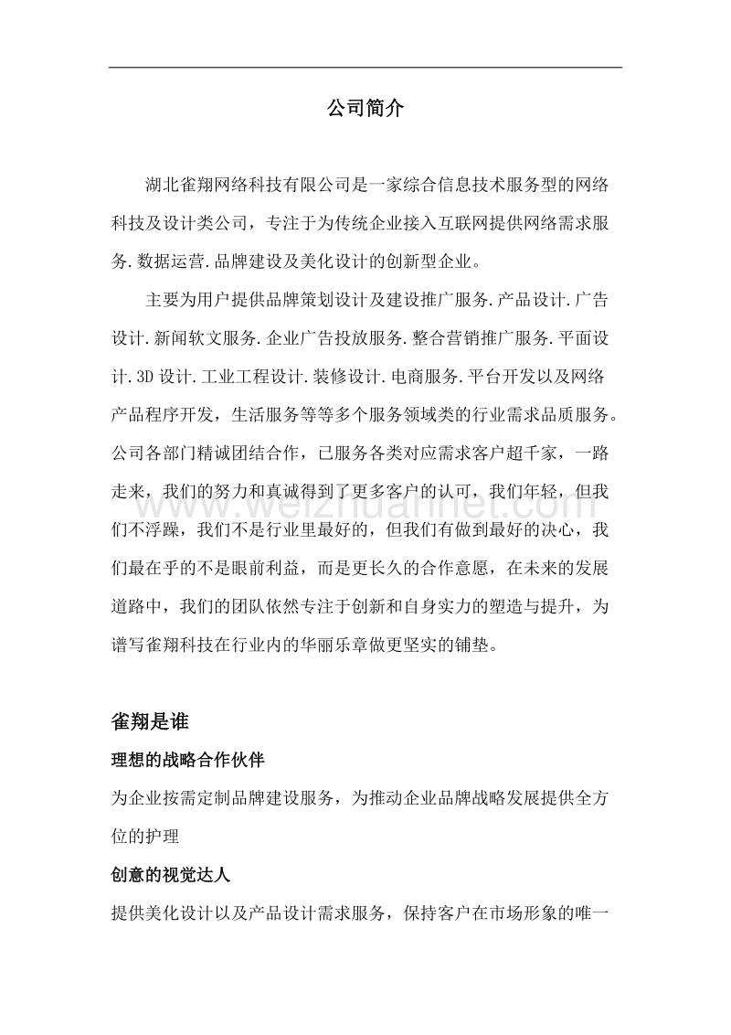 湖北雀翔网络科技有限公司介绍.docx_第1页