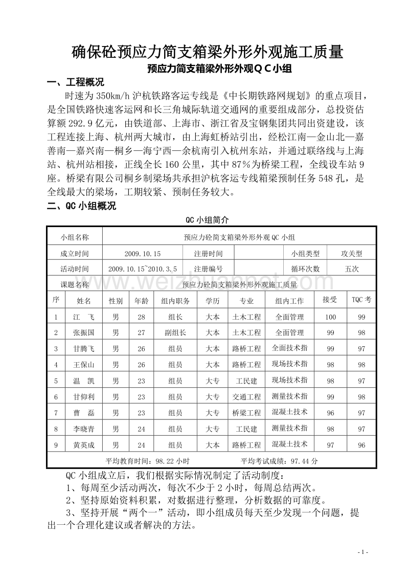 确保砼预应力简支箱梁外形外观施工质量修改.doc_第1页