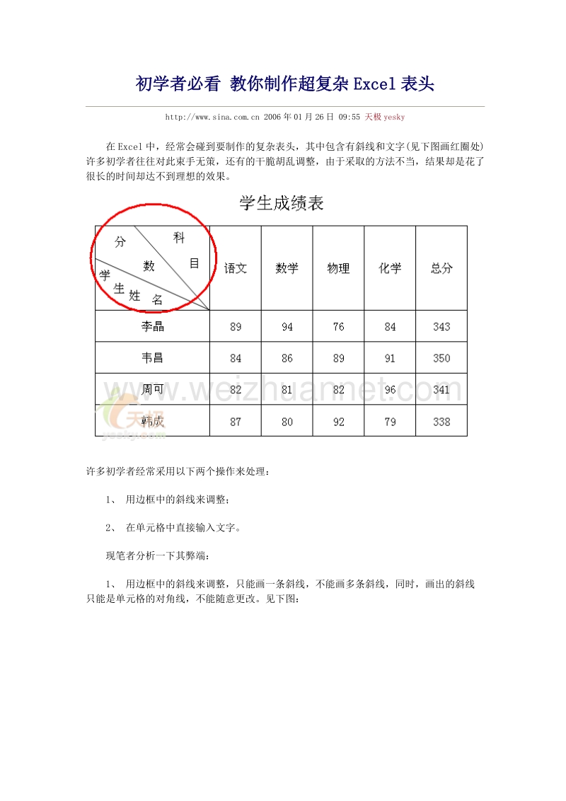 教你制作超复杂excel表头.doc_第1页