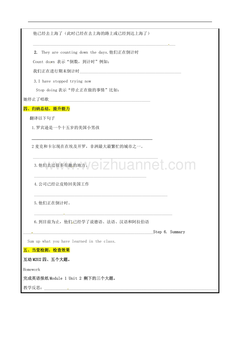 山东省聊城市高唐县2017八年级英语下册module2experiencesunit2theyhaveseenthepyramids教案2新版外研版.doc_第2页