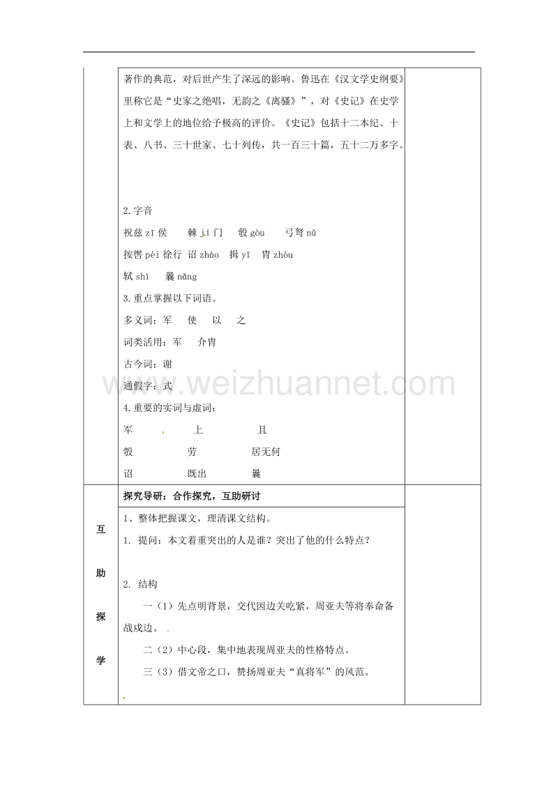 湖南省邵东县2017年八年级语文下册第六单元21细柳营学案无答案语文版.doc_第2页