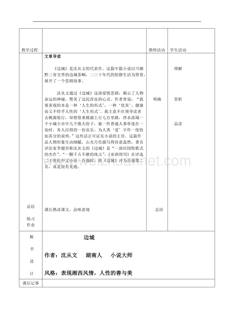 语文：1.3《边城〉教案2（新人教版必修5）.doc_第2页