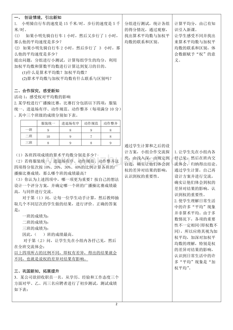 学科带头人精品课件---加权平均数教案.docx_第2页