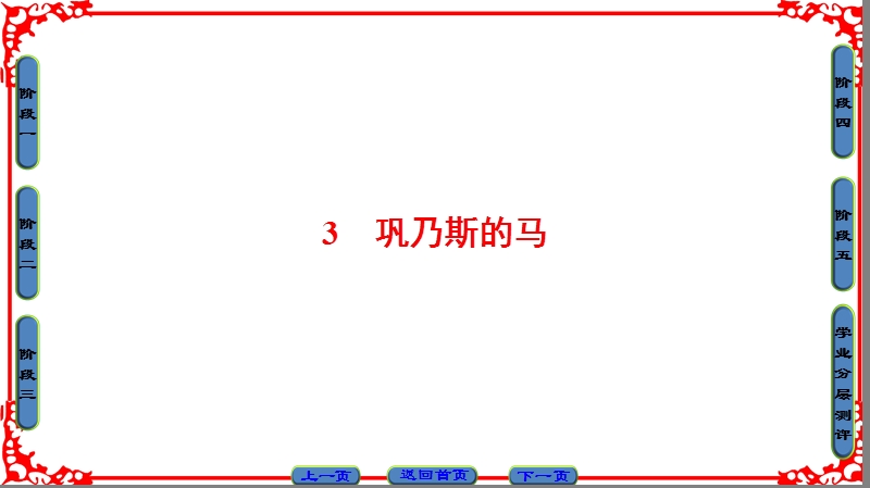 【课堂新坐标】粤教版高中语文必修三课件： 第1单元 3 巩乃斯的马.ppt_第1页