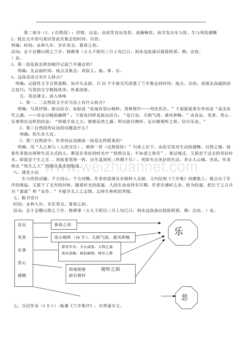 浙江苏教版年高二语文教案：兰亭集序.doc_第2页