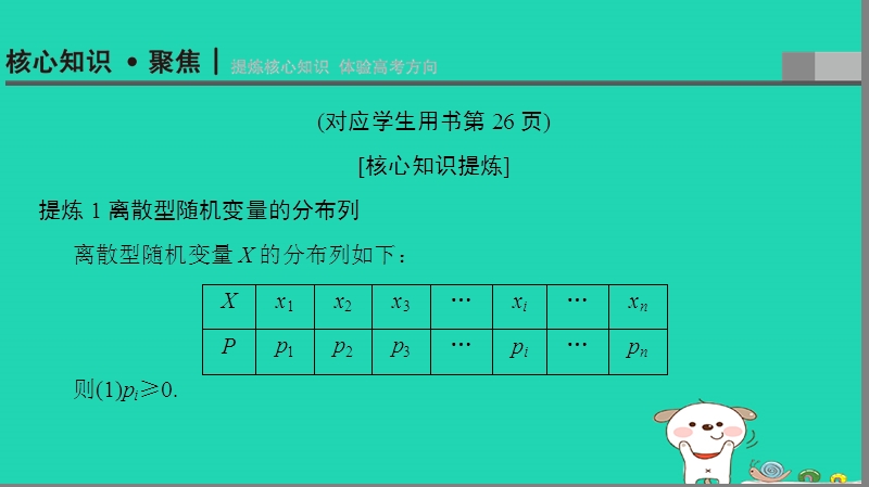 浙江专版2018年高考数学第1部分重点强化专题专题3概率及期望与方差突破点7随机变量及其分布课件.ppt_第3页