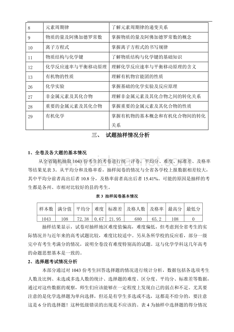 学科质2008年云南省第一次高三教学质量检测理科综合化.doc_第3页