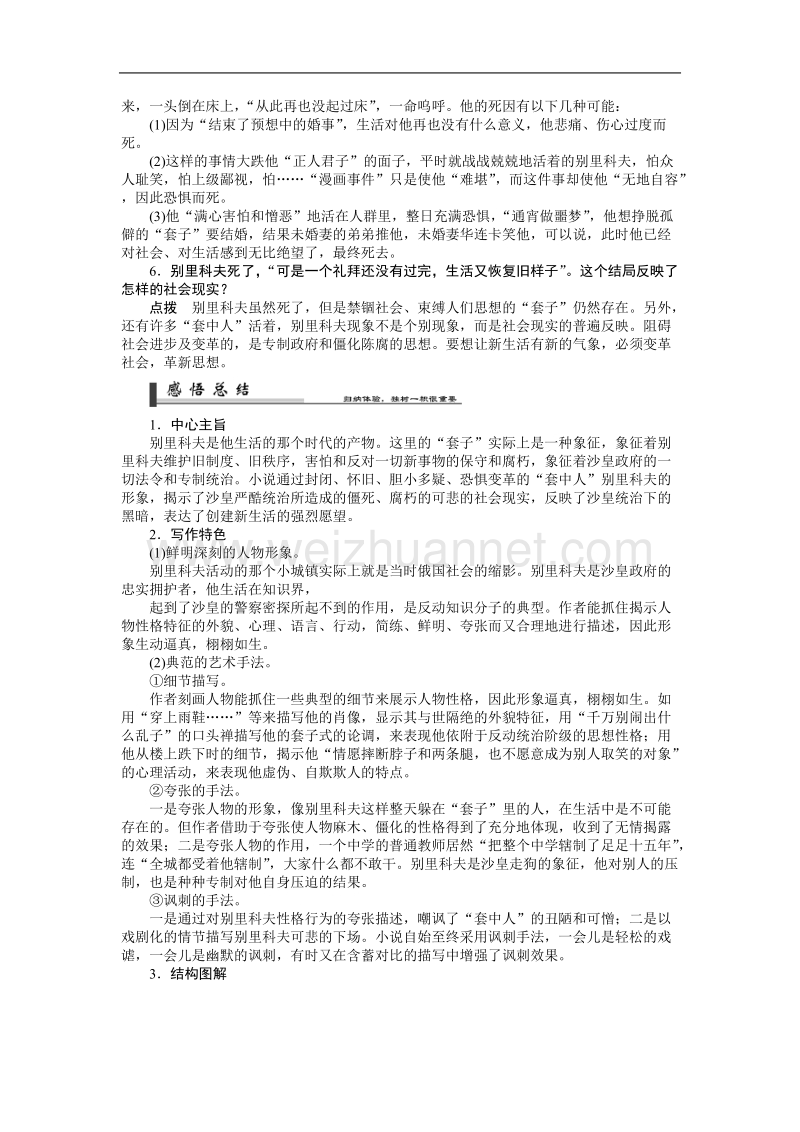 语文：1.2《装在套子里的人》学案（2）（新人教版必修5）.doc_第2页