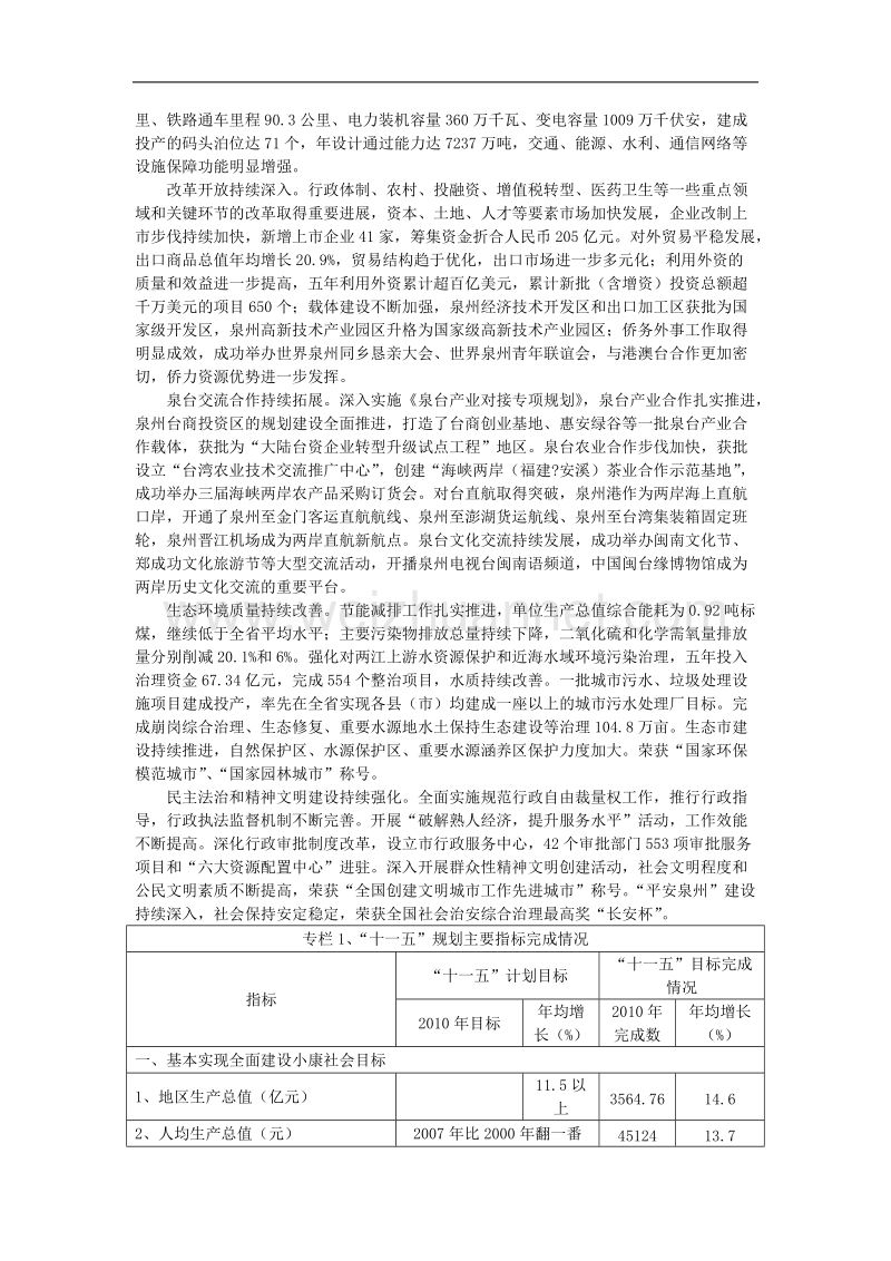 泉州市国民经济和社会发展第十二个五年规划纲要.doc_第2页