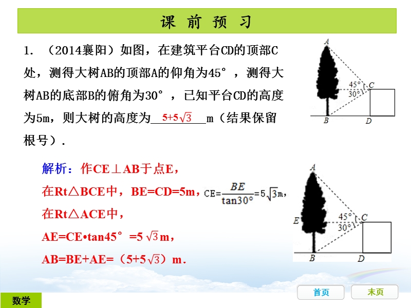 广东省开发区一中人教版2015年初中数学中考复习——第19节：解直角三角形：第2课时（共21张ppt）.ppt_第2页